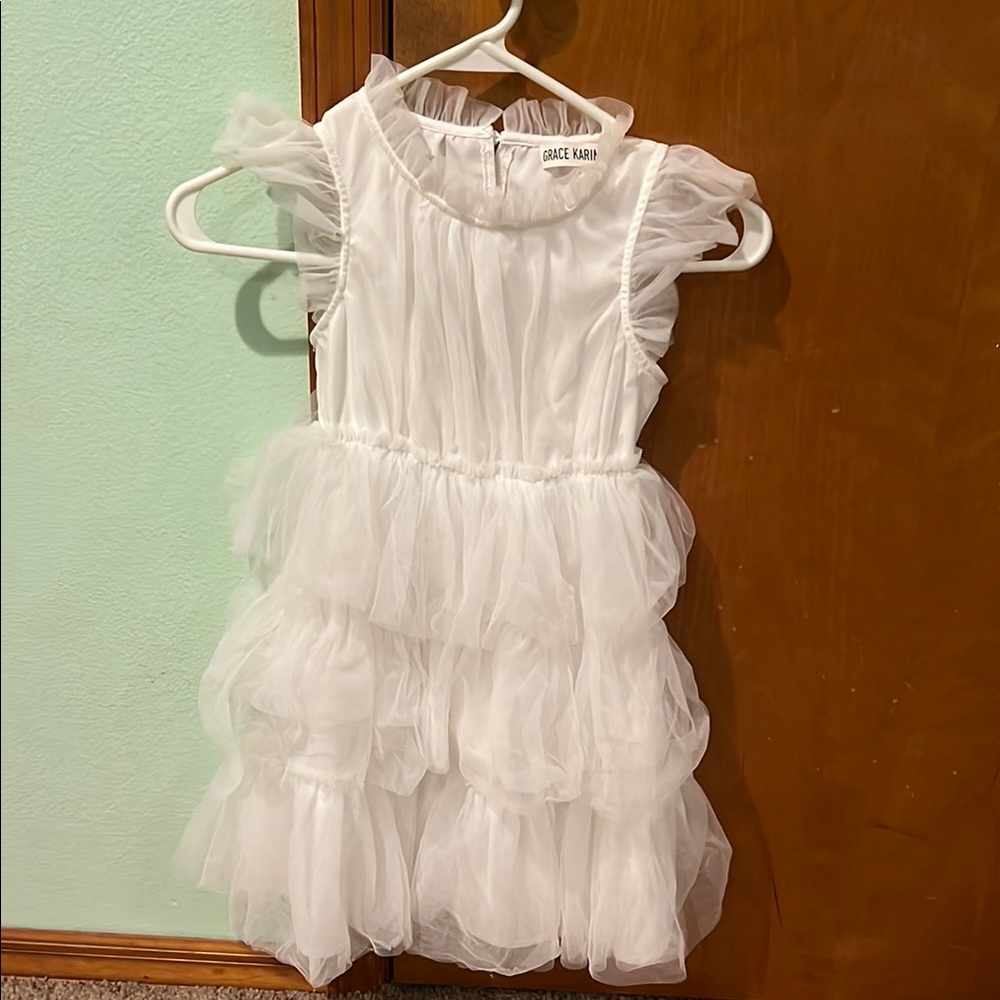 Grace Karin Ivory Layered Tulle Flower Girl Dress